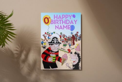 Personalised birthday card template with 'Happy Birthday' text and space for a name, ideal for custom celebrations.