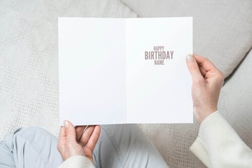 Free shipping offer for Desperate Dan birthday cards featuring 'Happy Xth Birthday' text with space for name and birthday pie illustration, perfect for comic fans.