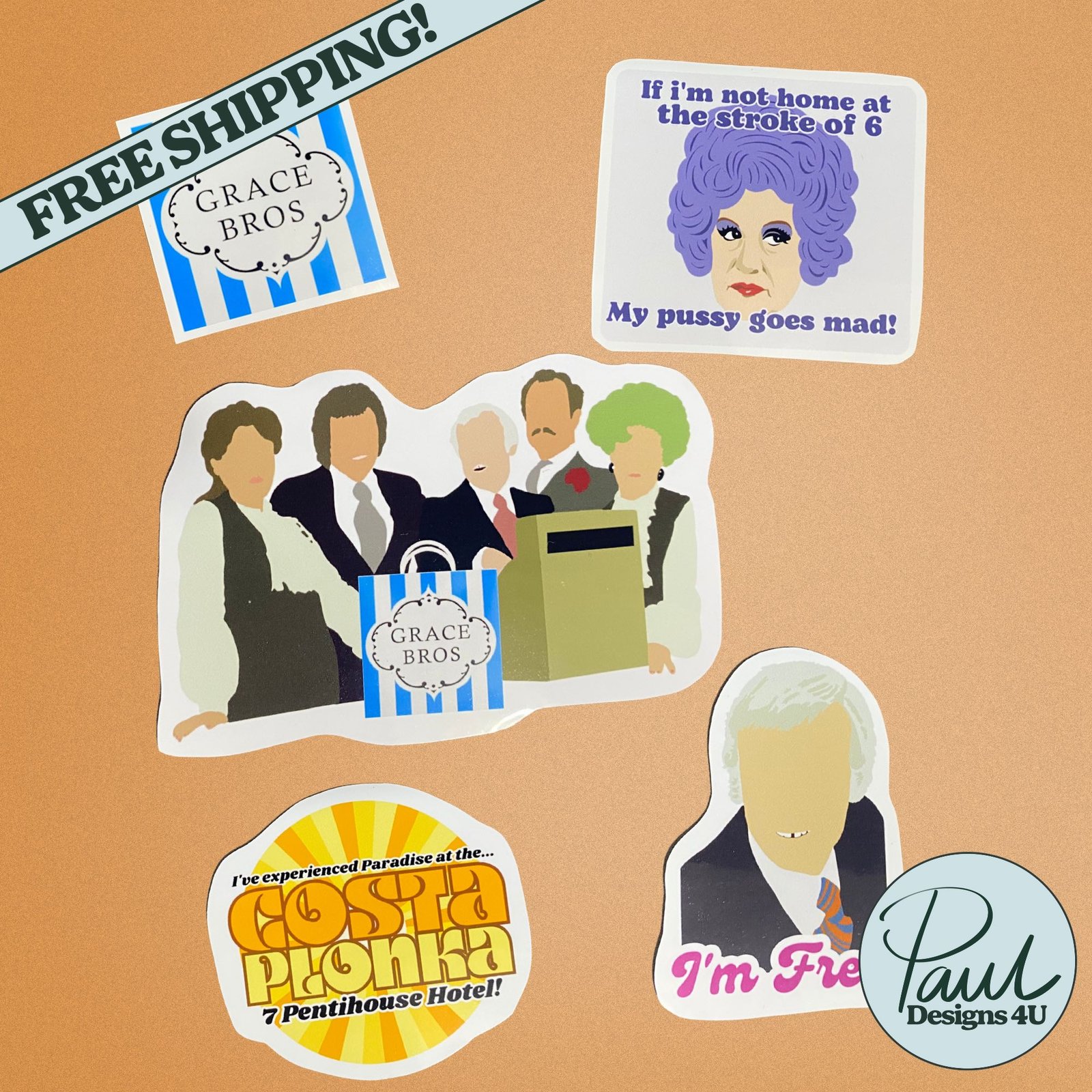 Are you being served? sticker set on home products
