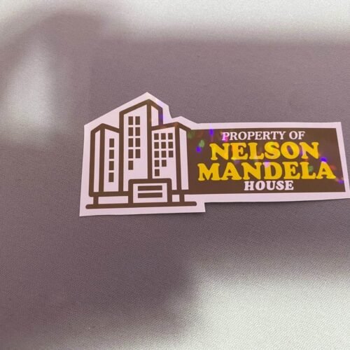 A vintage-inspired sticker design featuring Only Fools and Horses references: the Nags Head pub sign, 'CUSHTY' slogan, 'MANDELA' nod, and bold 'ONLY FOOLS HORSES' text in retro typography.