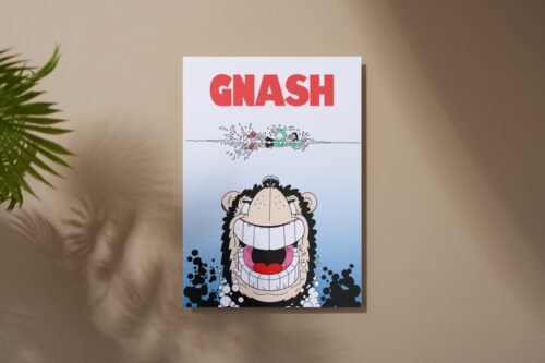 Overhead view of Beano comic card with customisable inside message