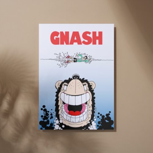 Overhead view of Beano comic card with customisable inside message