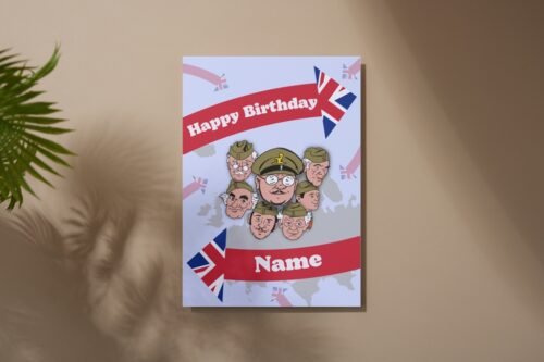 Overhead view of hand-drawn comedy card showing clean print and vibrant colours
