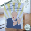 Custom comedy birthday card showing name and age on the front quote