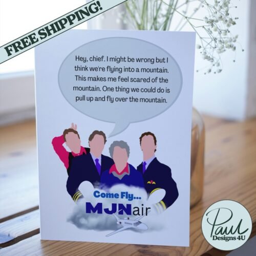 Radio sitcom birthday card on wooden surface, ideal for fans of British comedy and radio shows