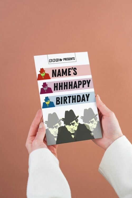 Close-up of the Hancock’s Half Hour card in hand, showing bold artwork and high-quality print