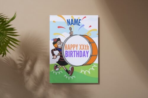Flat lay of 350gsm matte card and envelope next to colourful confetti