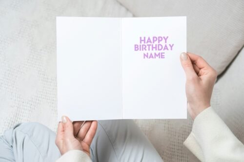 Close-up of card featuring Alan Partridge and customisable name on the front