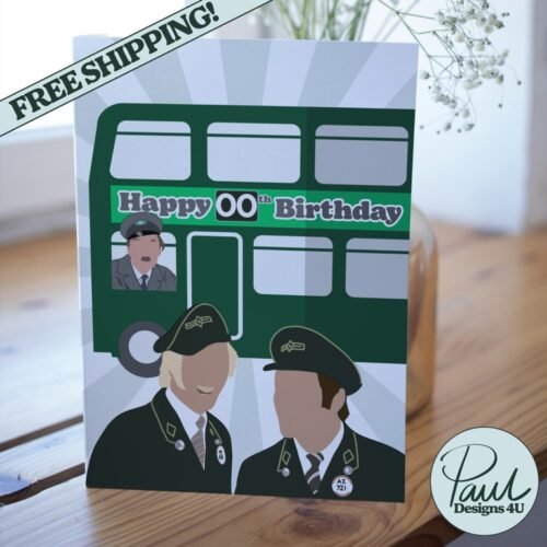 On the Buses card on a table with bright green bus and customisable age